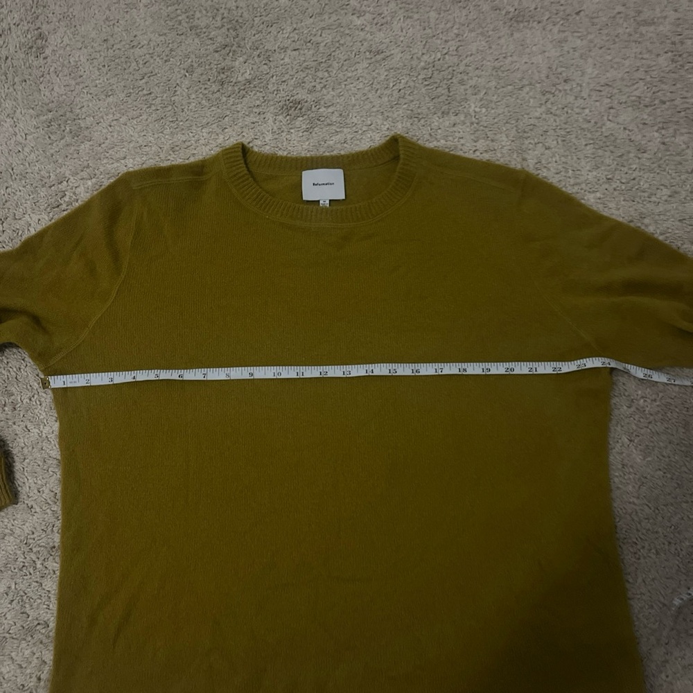Reformation 100% Cashmere Boyfriend Oversized Pullover Sweater Topaz Medium - Picture 4 of 7